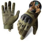 Перчатки тактические сенсорные BDA; L/9; Олива. Универсальные тактические перчатки с пальцами. Армейские перчатки. - изображение 1