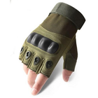Перчатки тактические BDA; M/8; Олива. Универсальные тактические перчатки без пальцев. Армейские перчатки. - изображение 3
