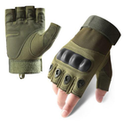 Рукавички тактичні BDA; M/8; Зелений. Універсальні тактичні рукавички без пальців. Армійські рукавички - зображення 2