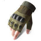 Рукавички тактичні BDA; XL/10; Зелений. Універсальні тактичні рукавички без пальців. Армійські рукавички - зображення 3