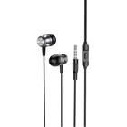 Наушники BOROFONE Platinum металл универсальные earphones with microphone BM75 1,2m Black