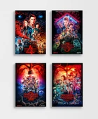 Набор постеров Stranger Things / Очень странные дела / 4 шт А3