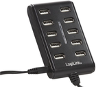 Hub USB 10 w 1 Logilink USB 2.0 (4052792006896) - obraz 3