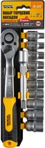 Набор насадок торцевых MASTERTOOL CRV 1/2" 8-19 мм удлинитель 125 мм, 12 шт (78-1312)