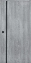 Двері міжкімнатні HYGGE ARVIKA Eris Black Line (чорний торець полотна) Grey Oak, 695x2030