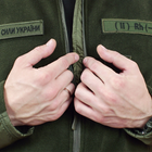 Тактична тепла флісова кофта олива ЗСУ армійська військова флиска військовим з липучками розмір 44 - зображення 6