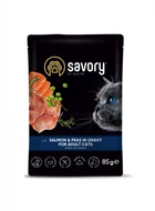 Влажный корм Savory Adult для кошек с лососем и горошком в соусе 85 г
