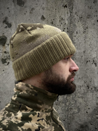 Вязаная зимняя Балаклава-шапка / Утепленный Подшлемник олива-пиксель размер универсальный - изображение 6