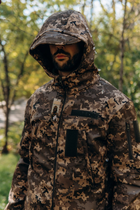 Утепленная мужская куртка с капюшоном SoftShell на флисе пиксель размер 3XL - изображение 3