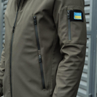 Плотная мужская Куртка с капюшоном Pobedov Motive SoftShell + шеврон "Флаг Украины" в комплекте хаки размер S - изображение 4