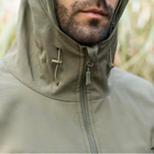 Мужская демисезонная Куртка с капюшоном Softshell Shark Skin 01 на флисе до -10°C олива размер M - изображение 7