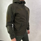 Мужская водонепроницаемая куртка Softshell с капюшоном и липучками под шевроны олива размер M - изображение 3