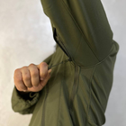 Мужская водонепроницаемая куртка Softshell с капюшоном и вентиляционными молниями олива размер L - изображение 6