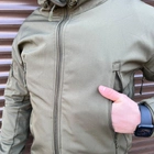 Демісезонна чоловіча Куртка Softshell на флісі з капюшоном та вентиляційними блискавками олива розмір XXL - зображення 4