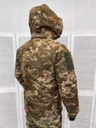 Мужская утепленная куртка с капюшоном Soft Shell на синтепоне пиксель размер M - изображение 4