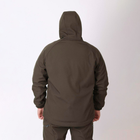 Мужская демисезонная Куртка Softshell с капюшоном / Водонепроницаемый Бушлат на флисе олива размер 52 - изображение 4