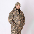 Мужская демисезонная Куртка Softshell с капюшоном / Водонепроницаемый Бушлат на флисе пиксель размер 50 - изображение 2
