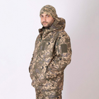 Чоловіча демісезонна Куртка Softshell з капюшоном / Водонепроникний Бушлат на флісі піксель розмір 56 - зображення 3
