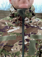 Утепленная мужская куртка с капюшоном Softshell на флисе мультикам размер 52 - изображение 7