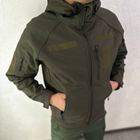 Мужская водонепроницаемая куртка Softshell с капюшоном и липучками под шевроны олива размер XL - изображение 2