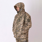 Мужская демисезонная Куртка Softshell с капюшоном / Водонепроницаемый Бушлат на флисе пиксель размер 58 - изображение 4