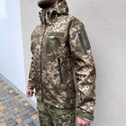Мужская демисезонная Куртка с капюшоном Softshell на флисе пиксель размер 50 - изображение 3