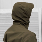 Мужская демисезонная Куртка SoftShell с капюшоном и дополнительными карманами олива размер S - изображение 5