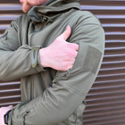 Демісезонна чоловіча Куртка Softshell на флісі з капюшоном та вентиляційними блискавками олива розмір M - зображення 5