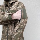 Мужская демисезонная Куртка с капюшоном Softshell на флисе пиксель размер 54 - изображение 8