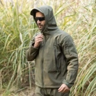 Мужская демисезонная Куртка с капюшоном Softshell Shark Skin 01 на флисе до -10°C олива размер XL - изображение 5