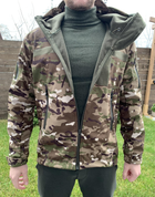 Утепленная мужская куртка с капюшоном Softshell на флисе мультикам размер 50 - изображение 5