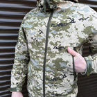 Демісезонна чоловіча Куртка Softshell на флісі з капюшоном та липучками під шеврони піксель розмір M - зображення 3
