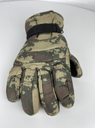 Водонепроницаемые Зимние перчатки на синтепоне с флисовой подкладкой камуфляж размер M - изображение 3