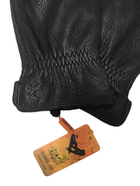 Шкіряні чоловічі рукавиці з вовняною підкладкою чорні розмір M - зображення 3