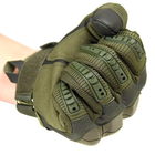 Плотные демисезонные перчатки на меху с защитными накладками и сенсорными пальцами хаки размер XXXL - изображение 4