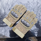 Зимние утепленные перчатки с косточками и сенсорными накладками олива размер XL - изображение 7