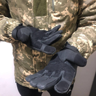Плотные сенсорные перчатки с мембраной и защитными накладками черные размер XXL - изображение 5