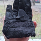 Зимние утепленные перчатки с косточками и сенсорными накладками черные размер L - изображение 6