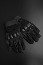Зимові утеплені рукавиці з кісточками та сенсорними накладками чорні розмір XL - зображення 3