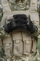 Зимові утеплені рукавиці з кісточками та сенсорними накладками чорні розмір XL - зображення 4