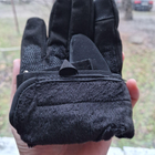 Зимові утеплені рукавиці з кісточками та сенсорними накладками чорні розмір XL - зображення 6