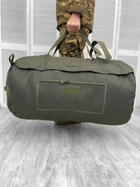Прочная Сумка - Рюкзак для транспортировки вещей 140л / Водонепроницаемый Баул олива размер 85х45x45см - изображение 3