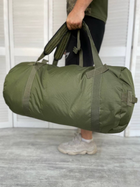 Великий міцний Баул Oxford 100л з лямками / Рюкзак для транспортування речей хакі 70х35см - зображення 4