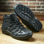 Легкі шкіряні Кросівки з сітчастими вставками чорні розмір 43 - зображення 7
