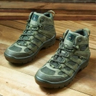 Легкі шкіряні Кросівки з сітчастими вставками олива розмір 38 - зображення 6