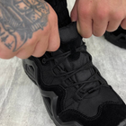 Кожаные мужские Кроссовки на прочной протекторной подошве черные размер 46 - изображение 2