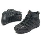 Легкі шкіряні Кросівки з сітчастими вставками чорні розмір 45 - зображення 5