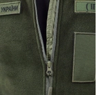 Тактична тепла флісова кофта олива ЗСУ армійська військова флиска військовим з липучками розмір 56 - зображення 4