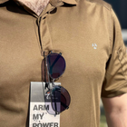 Чоловіче щільне Поло Comandos Coolmax із кишенями / Футболка приталеного крою койот розмір XL - зображення 5