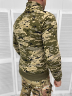 Теплая мужская кофта с высоким воротником на молнии и карманом / Зимний логслив с начесом пиксель размер L - изображение 3